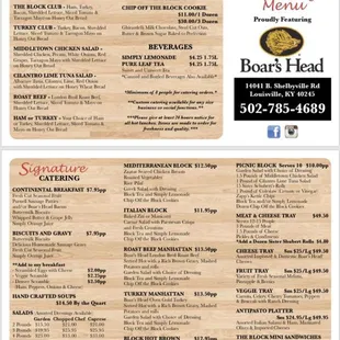 Catering Menu