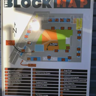 The Block.  Map of the block.  Note all of the empty shop spaces.