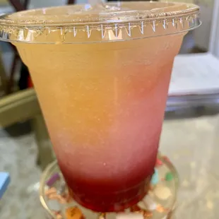 Raspberry and peach  slushy