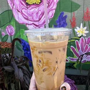 Seasonal iced latte.