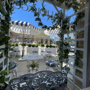 Cute patio seating available