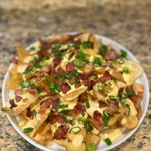 Irish Nachos served on St. Patrick&apos;s day