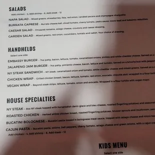 Current menu.