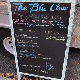 Menu board January 2019