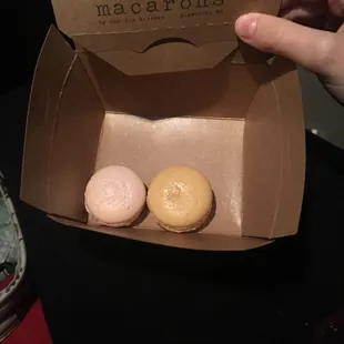 Salted butter caramel and vanilla macarons.