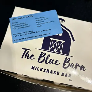 Box with business card.