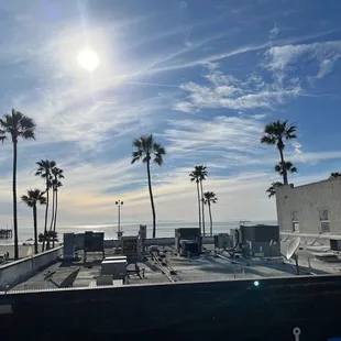 The view from the roof top of the bar