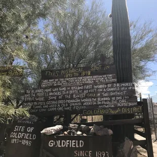 Some homemade signs around the property.