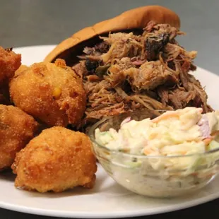 Serious BBQ and hushpuppies at the Blue Biscuit.