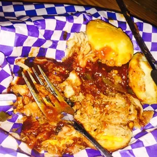 Uncle Jeff's BBQ and Biscuits with jalapeño  Jack cheese.