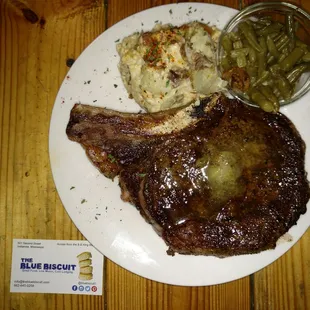 20 oz bone in Ribeye was off the chain.