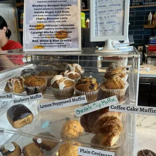 Summer drink specials and pastry case