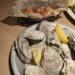 Oysters and hush puppies
