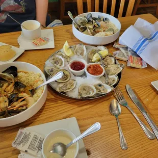 a table full of food