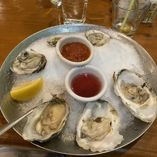 Chinoteague and Blue Point Oysters.