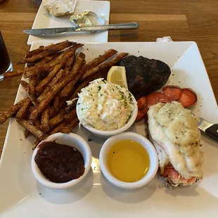 Surf n Turf with lump crab imperial.