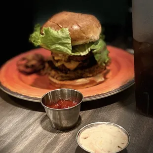 Double burger with a crab cake!  Excellent!