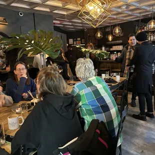 people sitting at tables