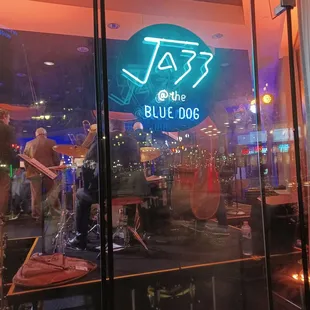 a band playing on stage