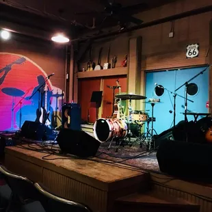 a band playing on stage