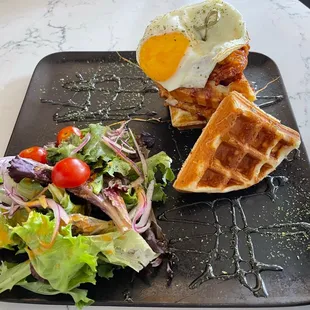 Korean chicken with waffles