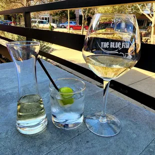 two glasses of wine and a glass of water