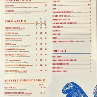 Back of the Drink Menu