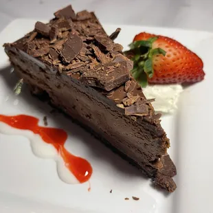 I think this was the chocolate cake but I don't remember exactly what it was called but very dense rich and delicious