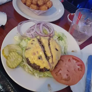 Yeah, I already cut into my burger without the bun..it was so juicy but still well done..perfect