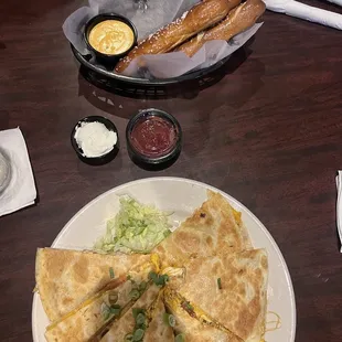 Bavarian Beer Cheese &amp; Pretzels Chicken Quesadilla