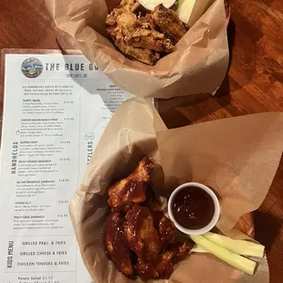 6 wings in each basket.