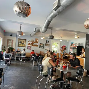 people sitting at tables