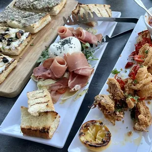 a variety of appetizers