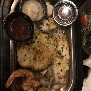 Broiled seafood platter