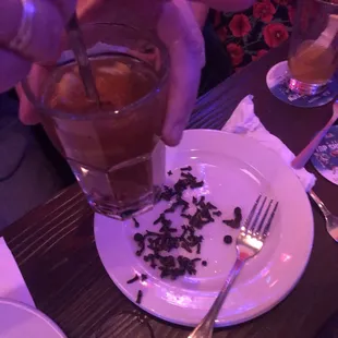 About 1/2 the cloves removed before returning drink. If you f'up a drink, DONT SERVE IT, simply make another!!!!