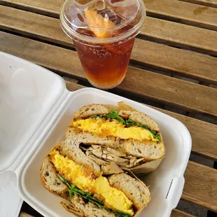 Coffee tonic, salt n peppa jelly sandwich