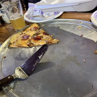 The remnants of the slope pizza