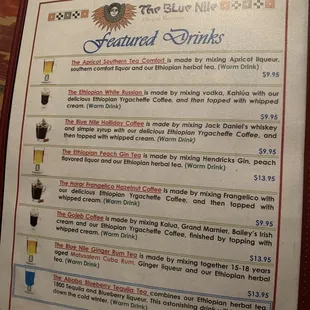 Featured drinks