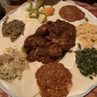 Vegetarian plate with beef