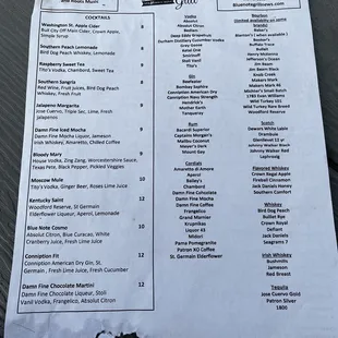 Beer menu