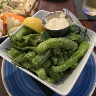 Shoshito peppers appetizer