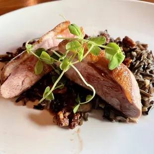 Pan Seared Duck Breast - delicious, perfectly cooked, tender, juicy, flavorful - wild rice side dish is a perfect compliment