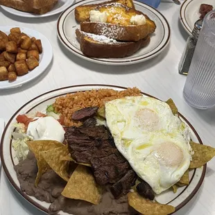 Chilaquiles Verde and French toast