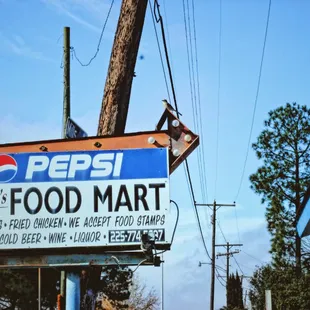 a sign for pepsi