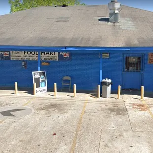 Nobody can remember the legal business name (aka Triplet's Foodmart) , but they do remember that the store is painted blue.