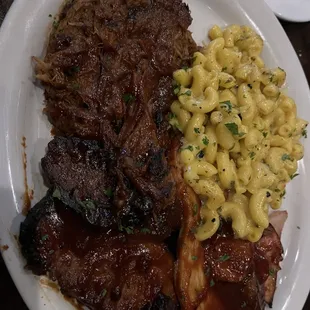 ribs, macaroni and cheese