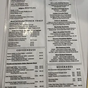 Regular menu