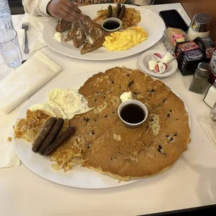 Chocolate chip pancake platter  French toast platter