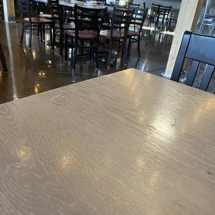 Dirty table, and as you can see the restaurant wasn&apos;t busy