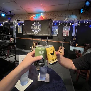 two people toasting